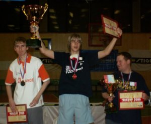 Moscow Cup 2006 - medailist turnaje. Zleva: Yanis Galuzo, Michal Hvi a Stefan Edwall